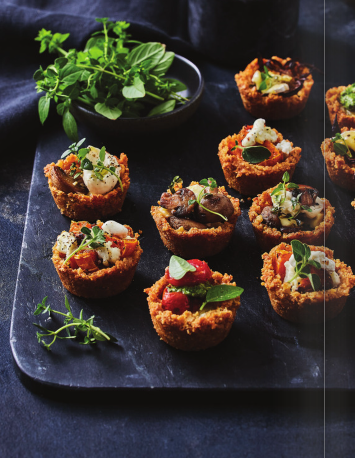 Mini Savoury Tartlets with Salticrax Biscuits