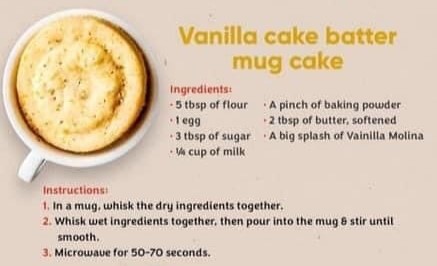 Vanilla Cake Batter Mug Cake