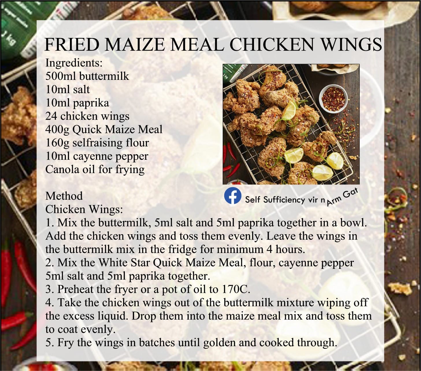 Fried Maize Meal Chicken Wings