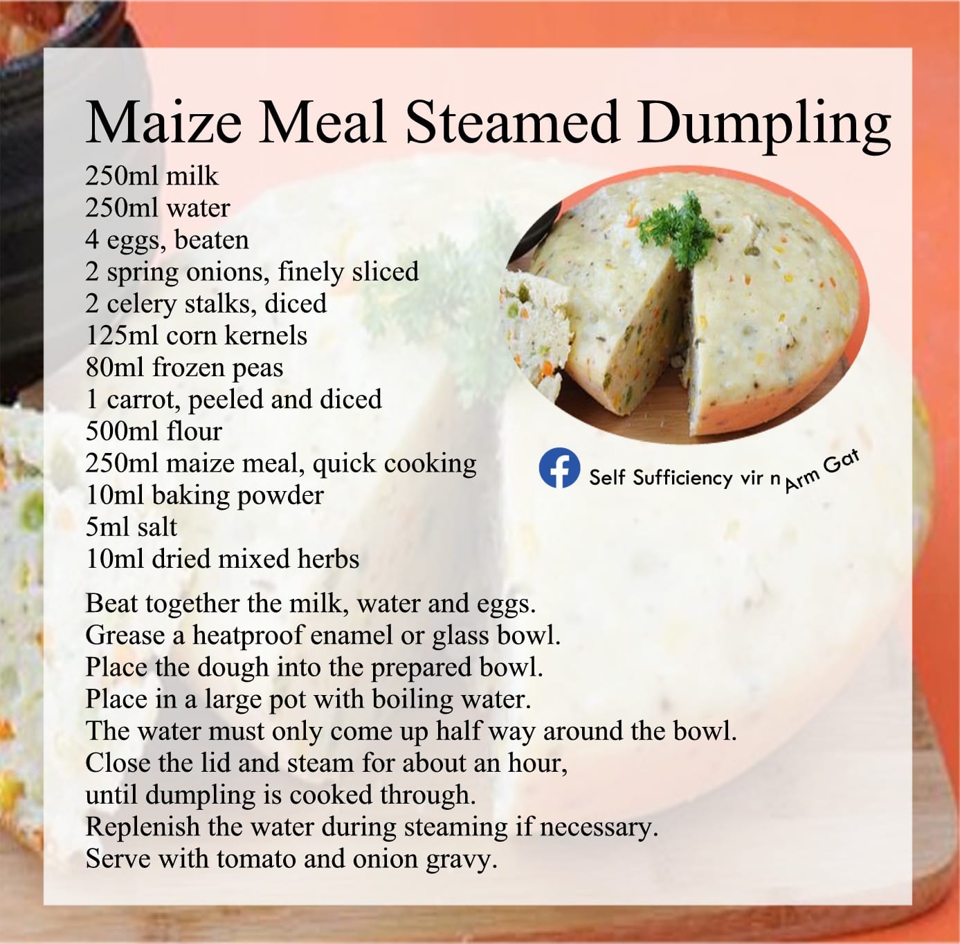 Maize Meal Steamed Dumpling