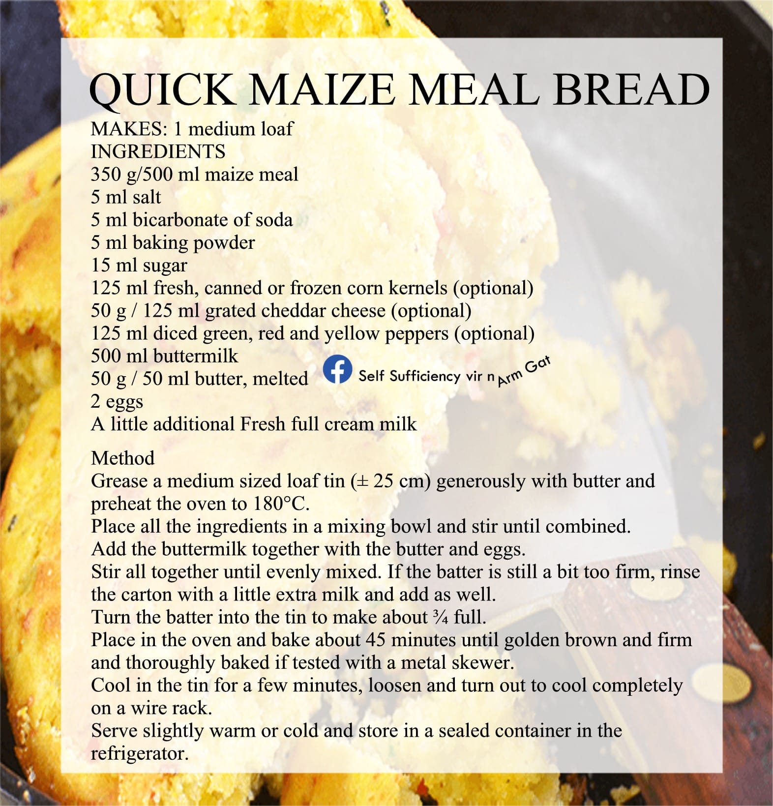 Quick Maize Meal Bread