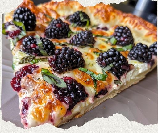 Blackberry Basil Ricotta Pizza