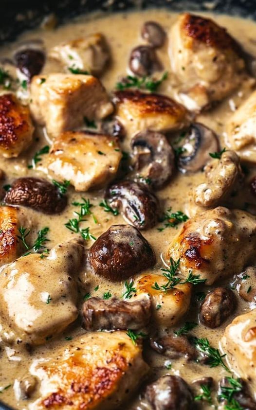 Creamy Chicken with Mushrooms and Dijon Sauce